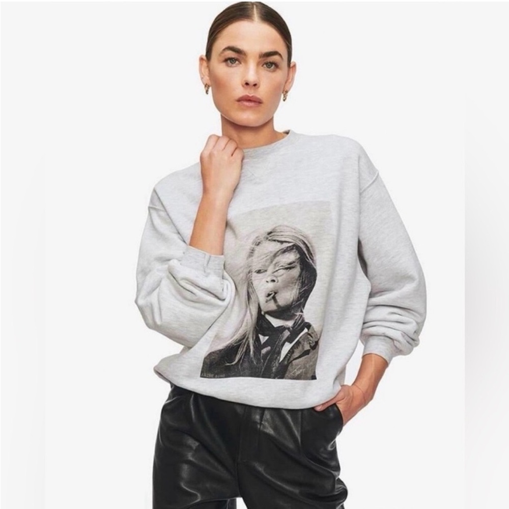 Anine Bing x Terry O’Neil Light Gray Ramona Sweater